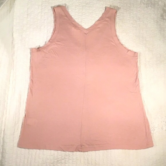 Caslon Blush Pink V-Neck Cotton Tank Top - Picture 6 of 6